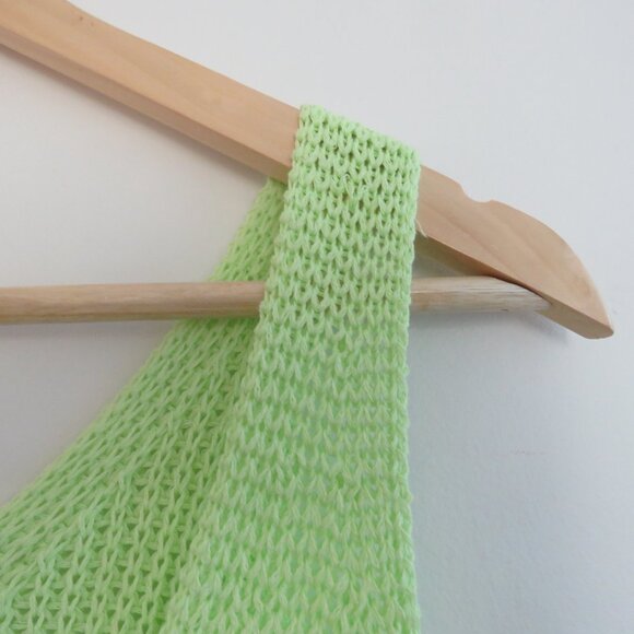 NEWBURY KUSTOM Lime Green Knit Cami Sleeveless Top Festival Summer - Size XL - Picture 3 of 12